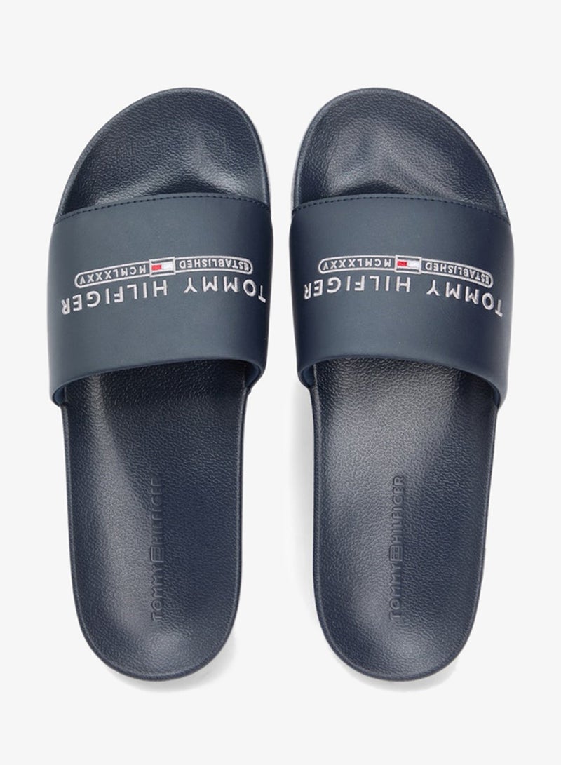 TOMMY HILFIGER Logo Embroidery Pool Slides - Image 2